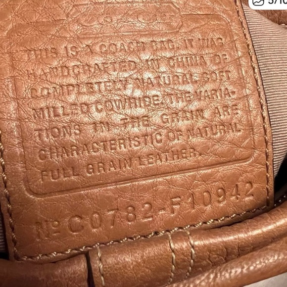 Vintage Coach c0782-f10942 Brown tan Leather Crossbody/ Shoulder bag - Picture 4 of 6